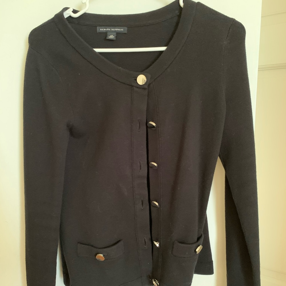 Black cardigan from Banana Republic